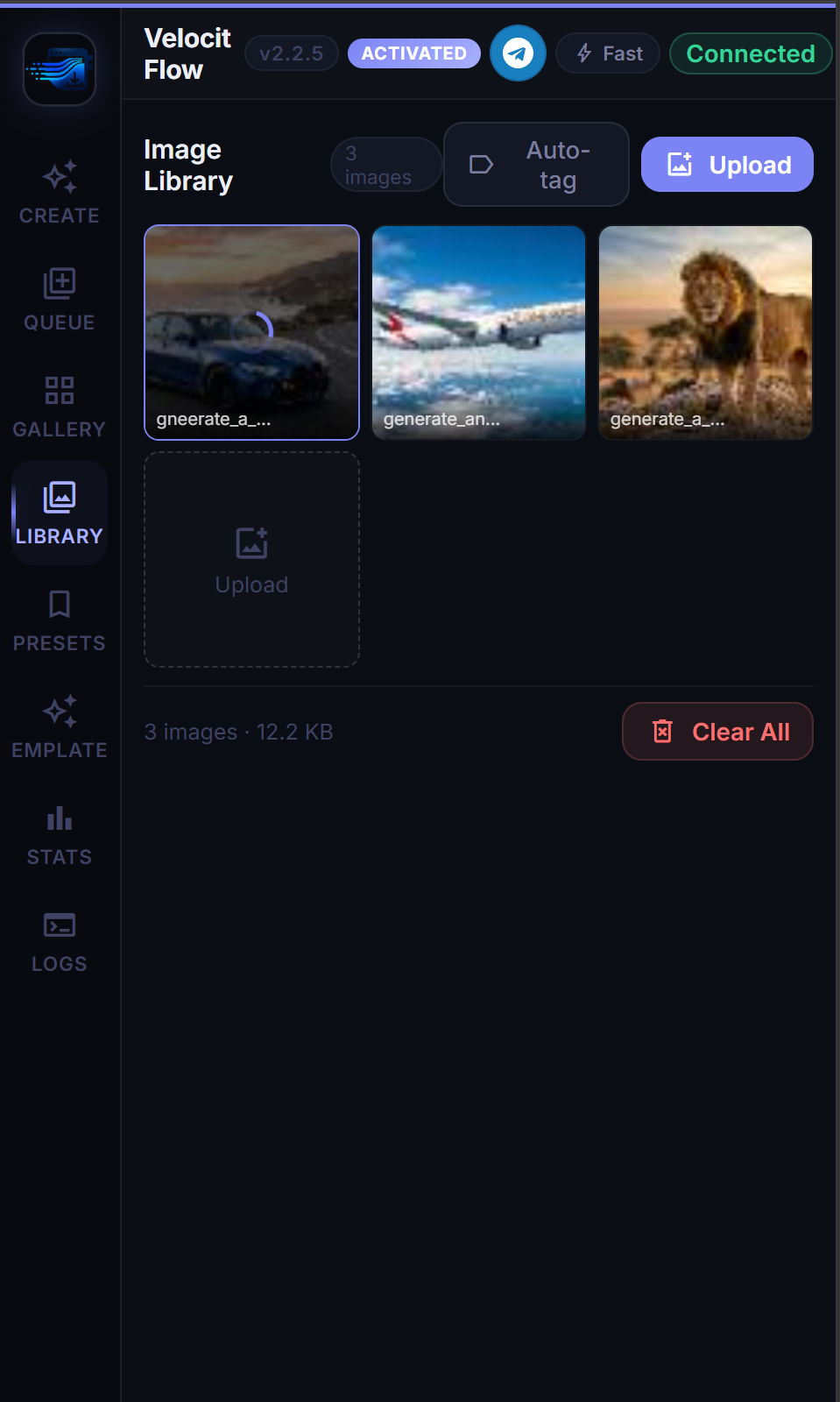 Library tab